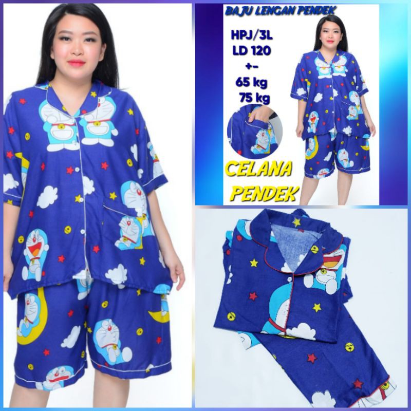 big size jumbo piyama baju tidur LD 120 130  / piama KATUN JEPANG KARAKTER