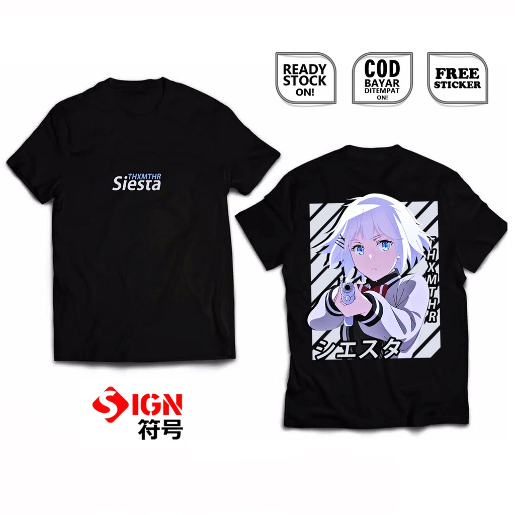 KAOS SIESTA TANTEI WA MOU SHINDEIRU THE DETECTIVE IS ALREADY DEAD WAIFU ANIME MANGA GREAT DETECTIVE DAYDREAM MA'AM BAJU JEPANG JAPAN CULTURE COSPLAY WIBU OTAKU NAGISA NATSUNAGI ALICIA KIMIHIKO KIMIZUKA CHARLOTTE ARISAKA SPES MIA WHITLOCK  SIGN CLOTH