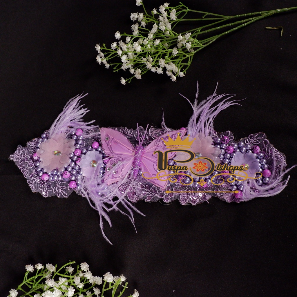 Headpiece  kupu 2 Mutiara  headpiece hijab  headpiece pengantin