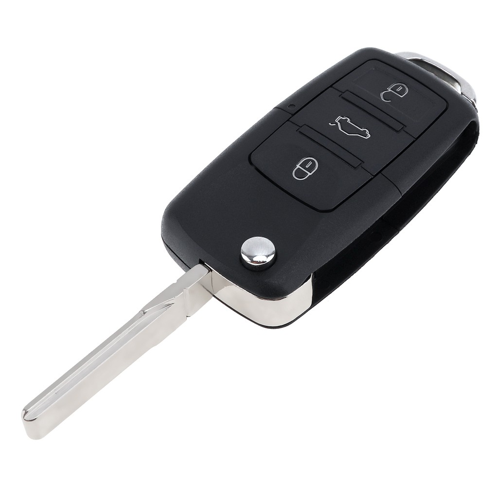 Rumah / Casing Kunci Remote Mobil 3 Tombol Plastik Warna Hitam Tanpa Chip