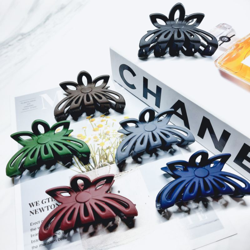 Jepit Korea Doff Premium Motif Bunga Ukuran 6,5 Cm Import Best Seller