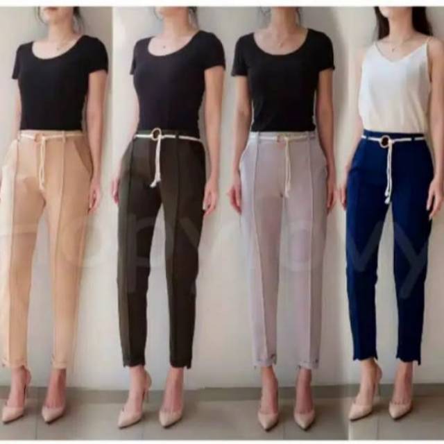 Legging Pensil Tali Ring Bahan Scuba