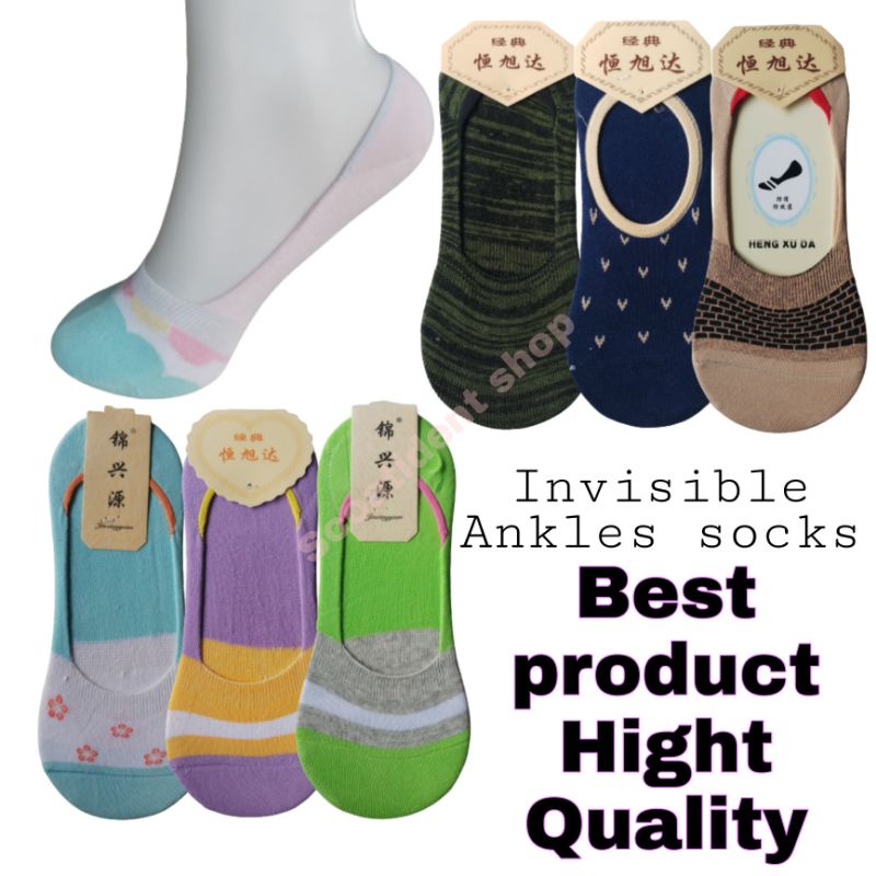 Kaos kaki Ankles/invisible socks Warna dan motif random(harga 1 pasang)