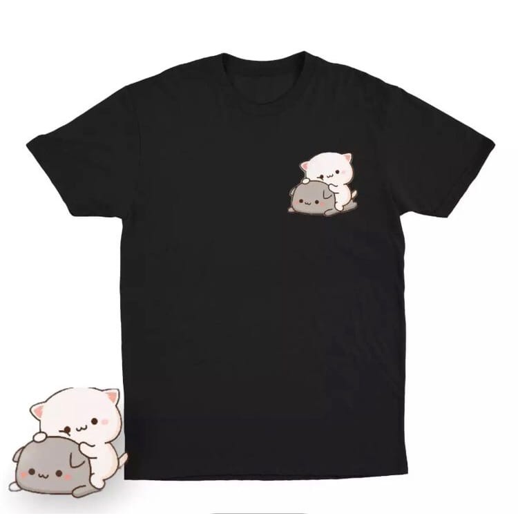 MYSTIQUE.ID-BAJU KAOS STIKER KUCING T-SHIRT LUCU DAN AESTHETIC