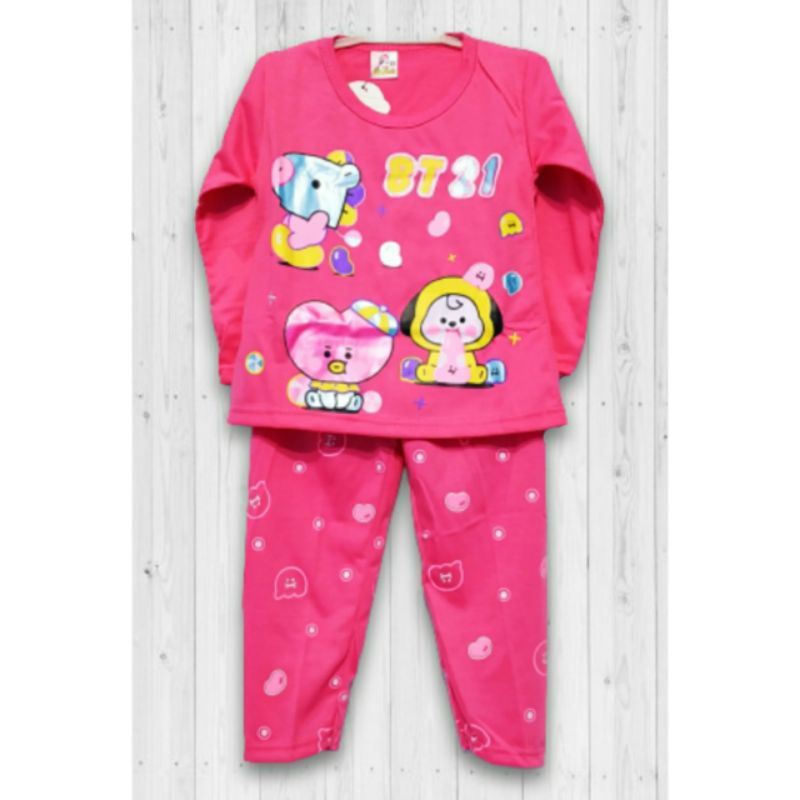 BT21 | 2 - 3 Tahun | Size SS | Baju Tidur Anak Perempuan Setelan Cewek