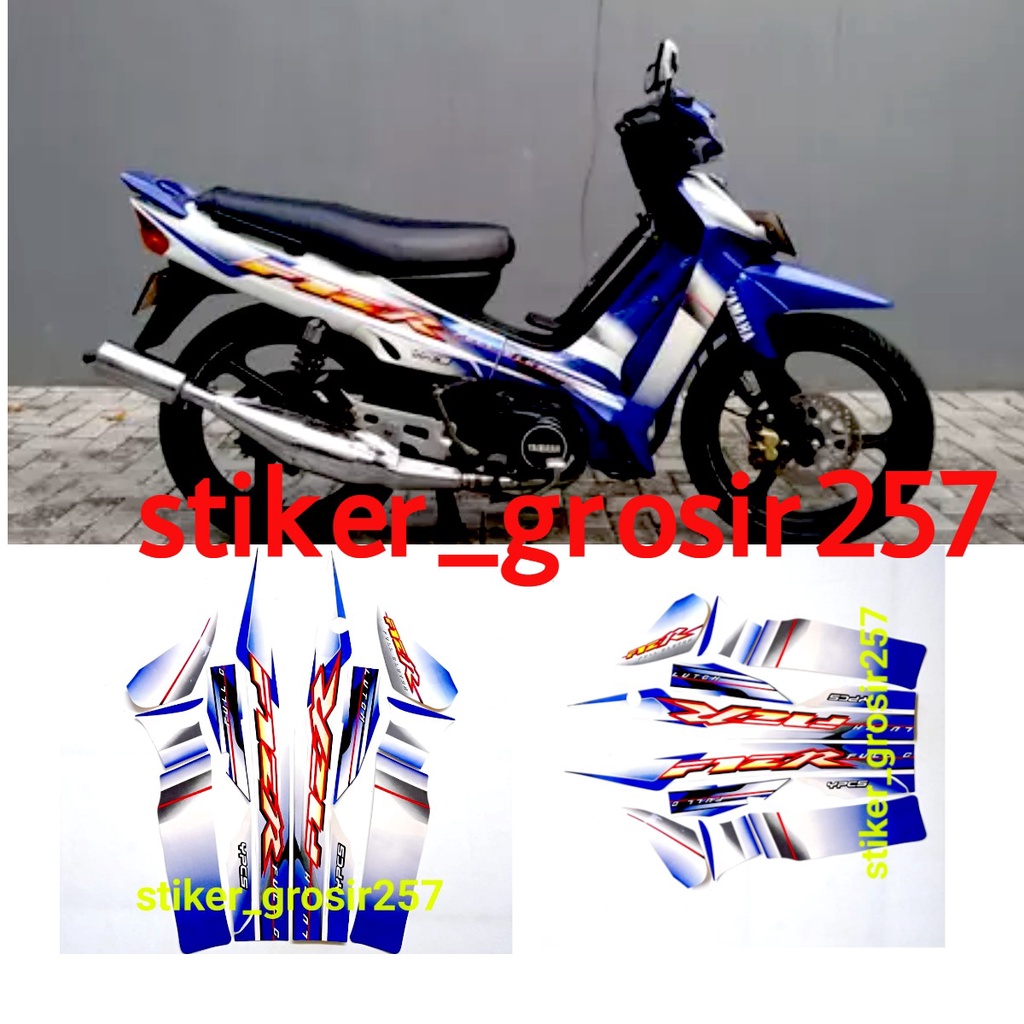 STRIPING STICKER MOTOR STIKER LIS BODY F1ZR FIZ R 2003 PUTIH BIRU