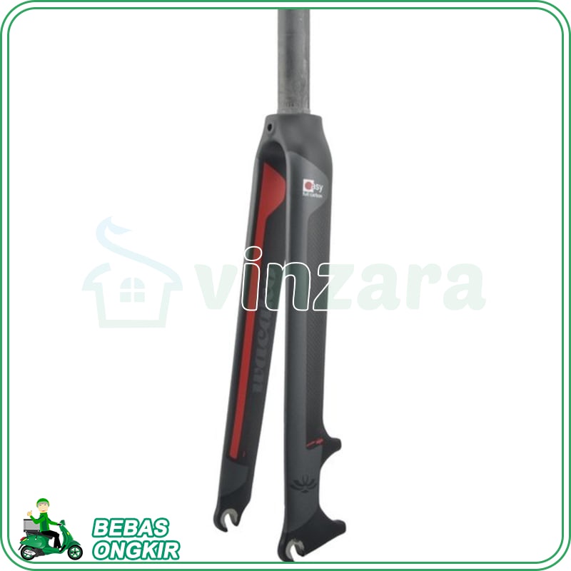 Fork FIBER CARBON WACAKO TAIWAN 700 C RIGID GARPU SEPEDA BALAP 700C ROADBIKE HYBRID TOURING FIXIE 26