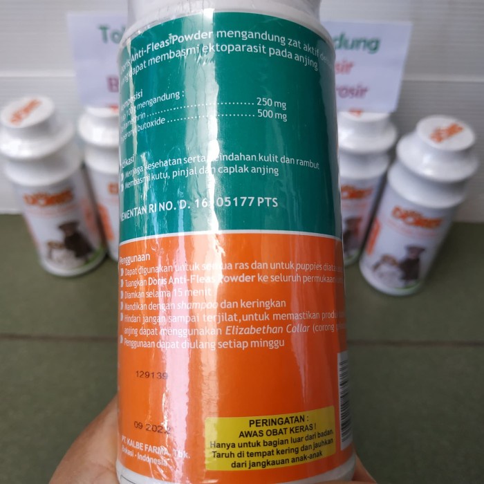 WqW1 Doris Dog 100 Gram Bedak Anti Kutu & Perawatan Kulit Untuk Anjing 100G Qqi2Ty10