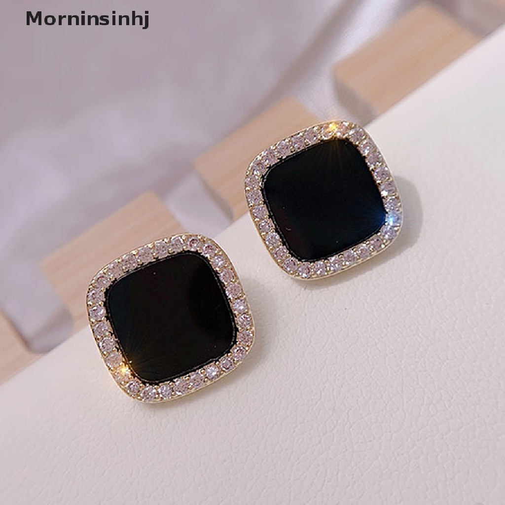 Mornin Cubic Zirconia Anting Kristal Berlian Imitasi Ear Studs Earrings Perhiasan Pernikahan id