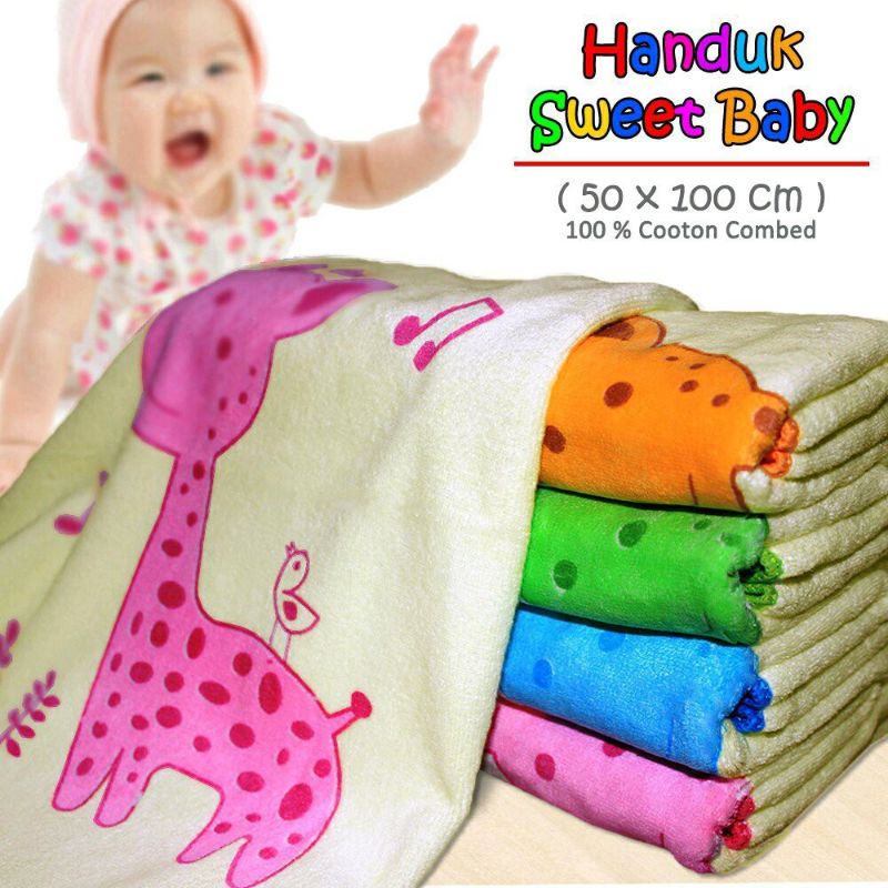 HANDUK MANDI BAYI SP SWEET BABY Crem- HANDUK BAYI LEMBUT