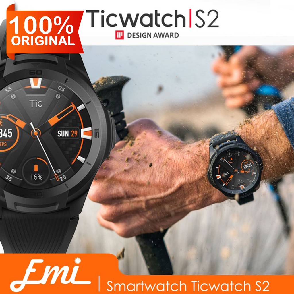 Ticwatch S2 5 ATM Waterproof and Swim Jam Smartwatch