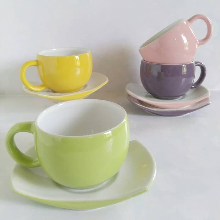 Cangkir Set K250 Teh Kopi Kafe Unik Cantik bahan keramik Cangkir Set K250 Teh Kopi Kafe Unik Cantik bahan keramik