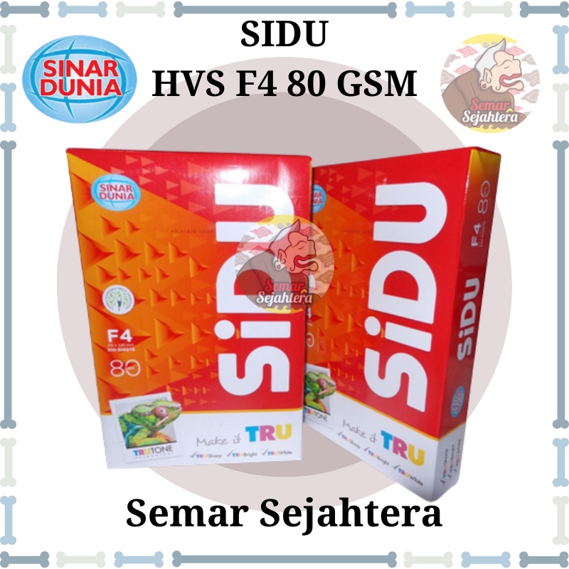 

[RIM] KERTAS HVS SIDU F4 80 GSM FOLIO SINAR DUNIA KERTAS FOTOKOPI^