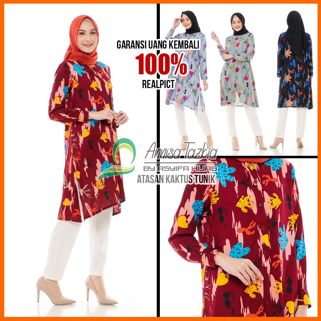 Baju Atasan Tunik Remaja Fashion Muslim Wanita Terbaru Kekinian | Kaktus Tunik | Asyifa Hijab