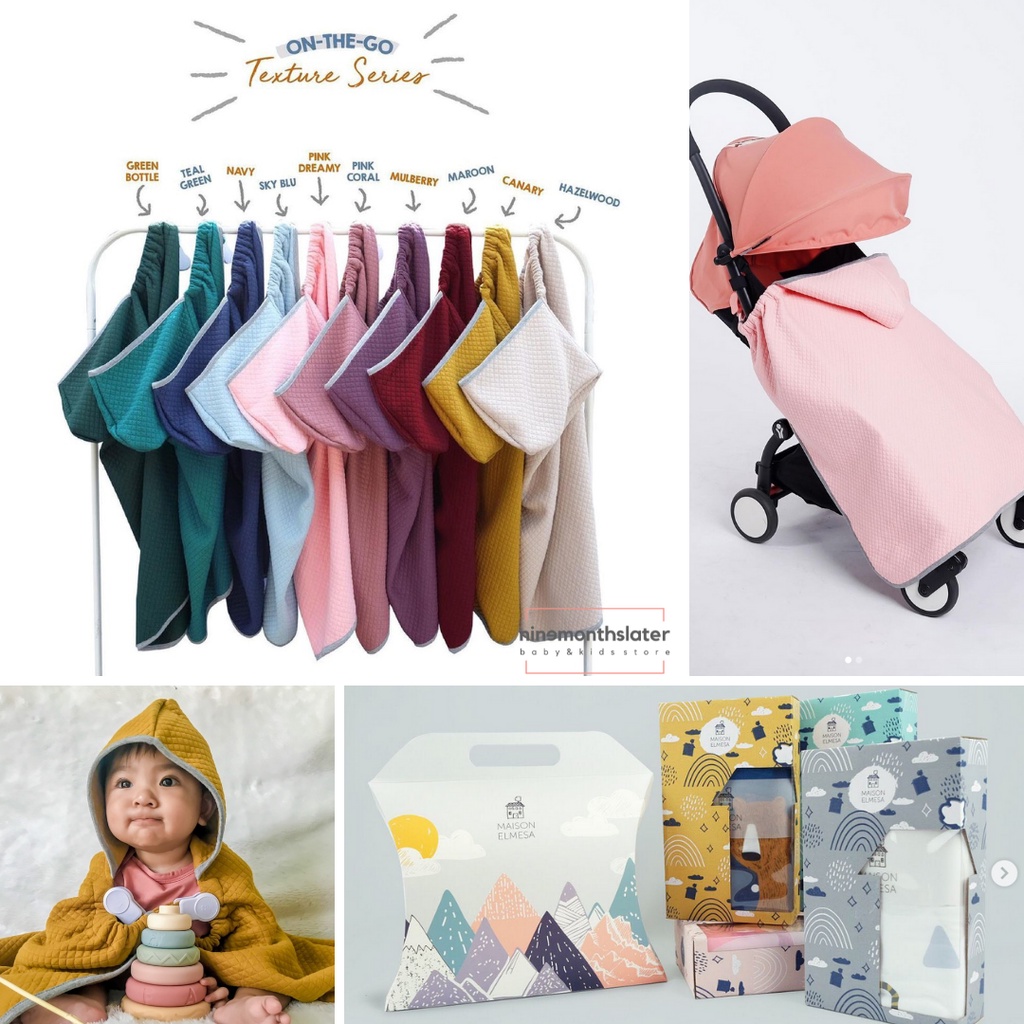 Maison Elmesa On The Go Blanket - OTG Selimut Anak Bayi Travel Hood Gantung Nursing Topi Baby Stroller Cover All in One Jalan Multifungsi