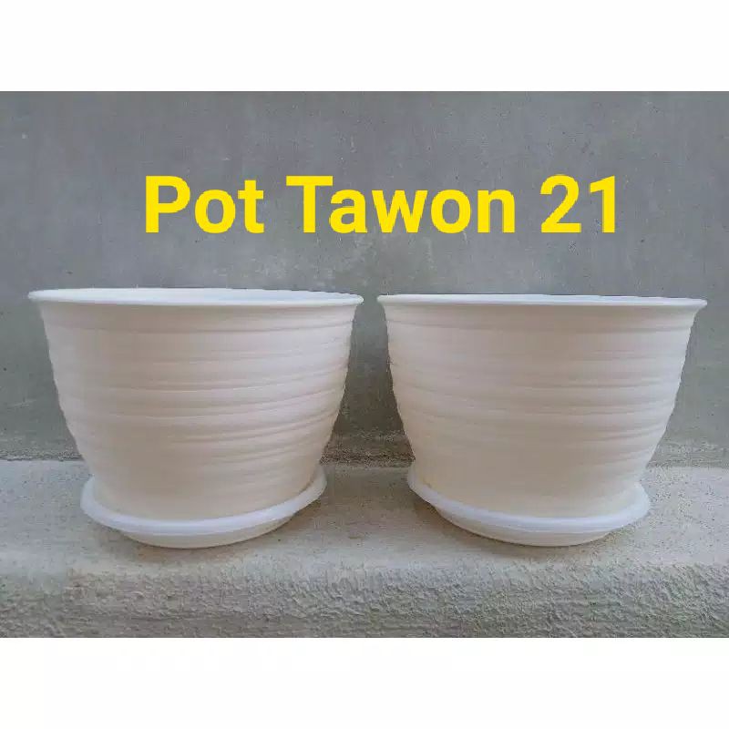 Pot Tawon 21cm + Tatakan | Pot tawon 21cm | Pot bunga