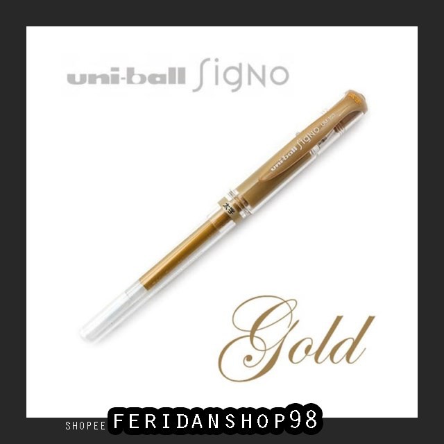 

FS1319 PULPEN UNI-BALL SIGNO BROAD ATK UM-153 GOLD PEN GEL INK BY FERIDANSHOP98