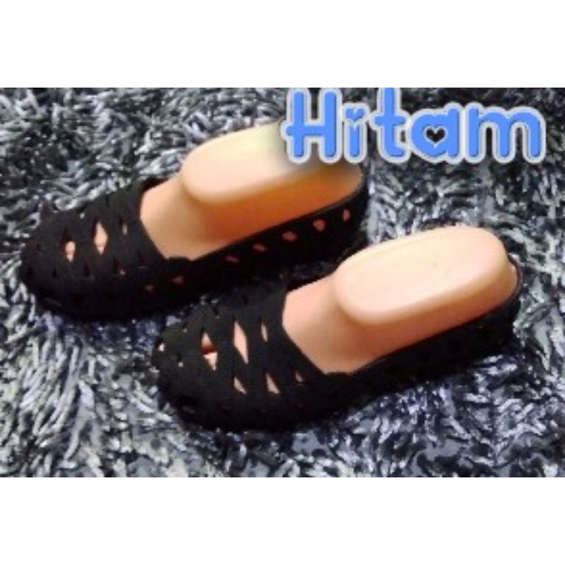 QQ400, Flat Shoes Wanita, bahan karet PVC