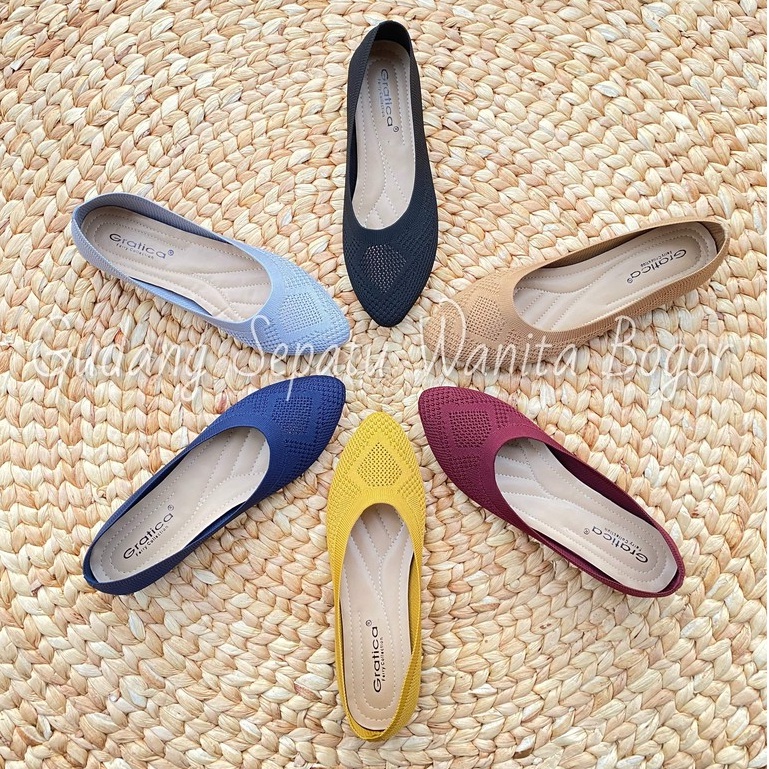 Gratica Sepatu Wanita Flat Shoes Rajut Lancip MARION AW 92