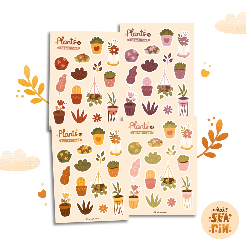 

STIKER PLANTS SERIES PART 2 | Stiker Aesthetic | Stiker Jurnal Tanaman | Aesthetic Cute Plants Sticker Journal