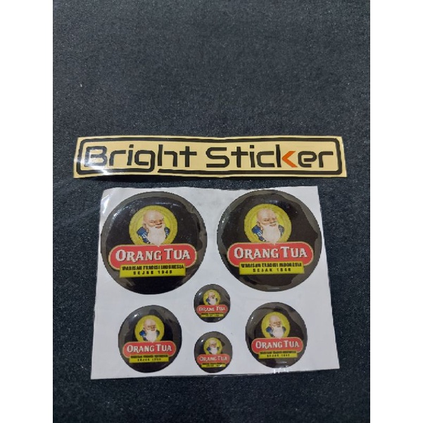 STICKER EMBLEM ORANG TUA SET STICKER MOTOR STICKER MOBIL TIMBUL 3D