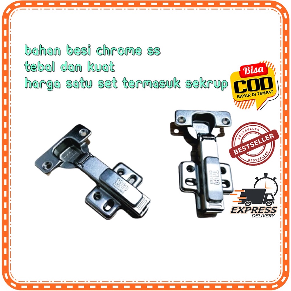 Engsel sendok TACO Lurus Slow Motion ET-01 Hydraulic Hinge / Engsel taco lurus Engsel Sendok Taco Hy