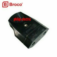 kontra steker broco/colokan female gepeng hitam broco(334LN)