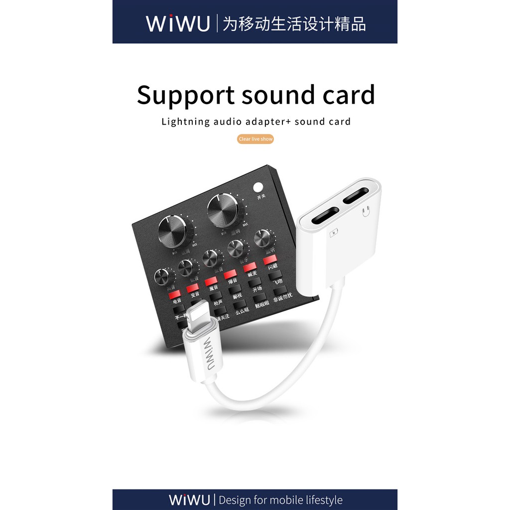 WIWU LT01 PLUS - Lightning to Dual Lightning Audio Adapter