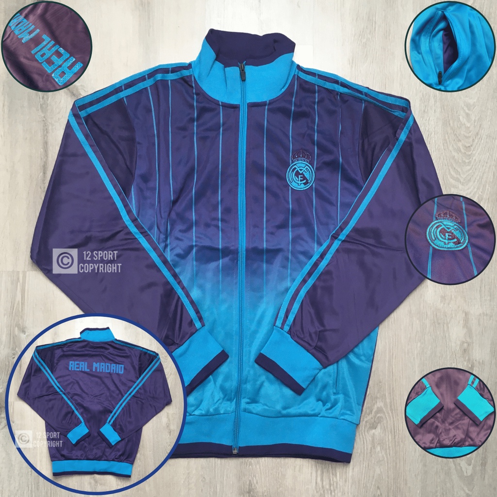12 SPORT - Jaket Bola Pemanasan Tim Sepak Bola RMA Navy Logo Bordir Bahan Wool Sablon Karet Premium