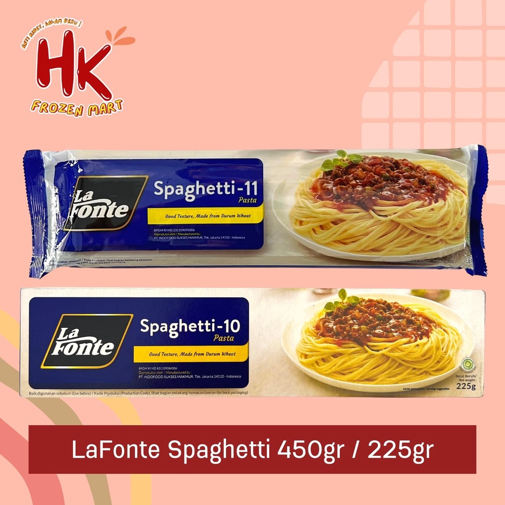 

La Fonte Spaghetti 450gr & 225gr (mie pasta spageti macaroni lafonte) / HK Frozen Mart