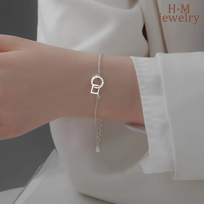 Gelang Tangan Rantai Aksen Berlian Imitasi Untuk Wanita