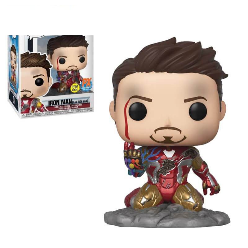 10cm Funko Pop Avengers Endgame I Am Iron Man Glow In The Dark Vinyl Figure Toy Tony