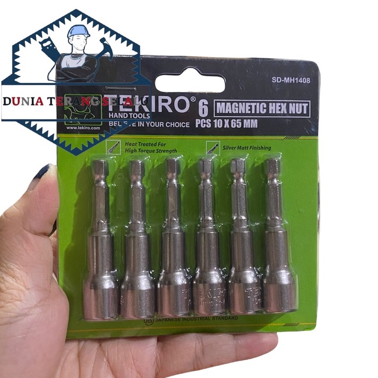 Kunci Mata Roofing TEKIRO 10 x 65 mm - Mata Sock Roofing 10mm 65mm Magnetic Hex Nut