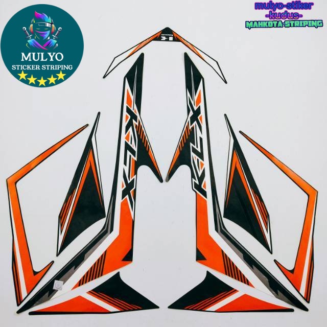 stiker STRIPING STICKER LIS LES POLET motor kawasaki klx 150 lama oren hitam list body standar terba