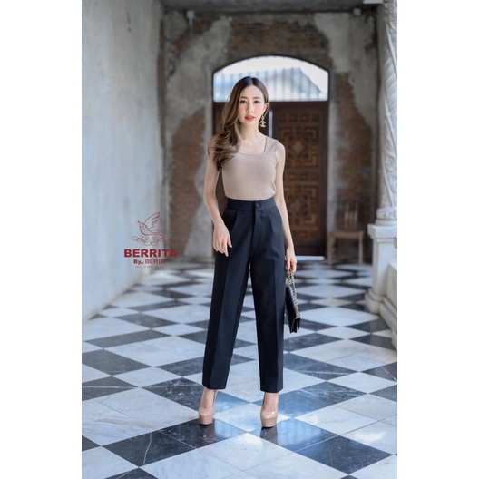 CELANA BERRITA PANJANG HIGHWAIST ZIPPER DEPAN