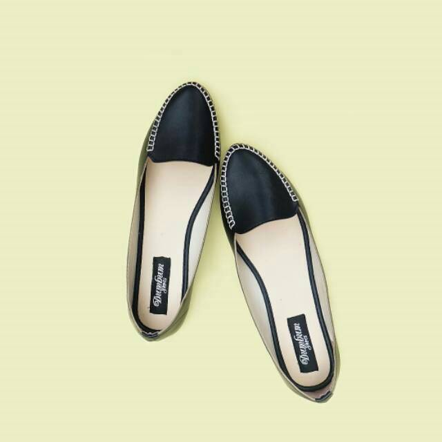 iSEPATUi iWANITAi FLAT SHOES TANIA BLACK BIG SIZE 41 42 43 44 