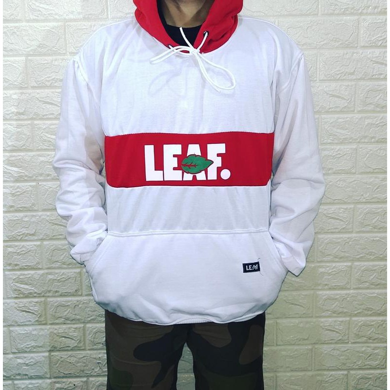 HOODIE LEAF LIS MERAH JAKET COWOK GAUL