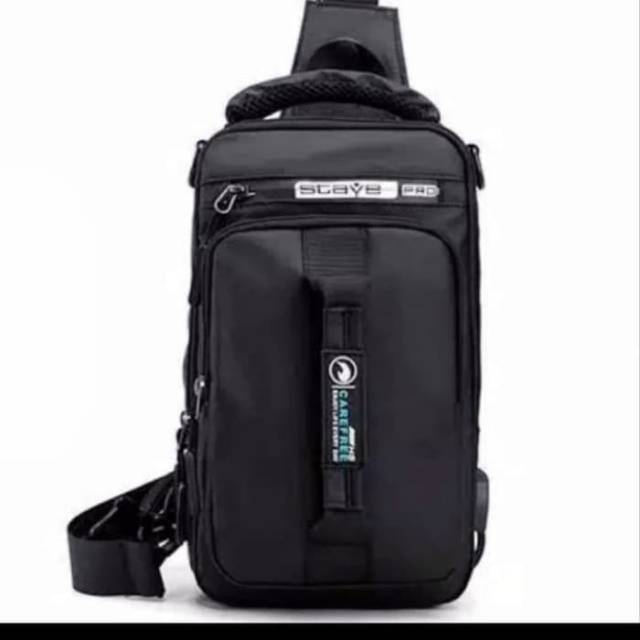 Tas Selempang Dada Casual Multifungsi USB Port Charger