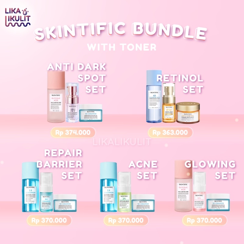 [READY] SKINTIFIC PRODUK/SKINTIFIC BUNDLE WITH TONER/SKINTIFIC 3PCS SET WITH TONER/SKINTIFIC PAKET 3