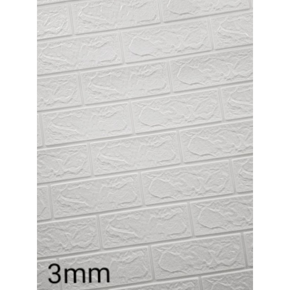 PEKANBARU Wallpaper foam  3D 6mm-7mm-Bata putih 3mm