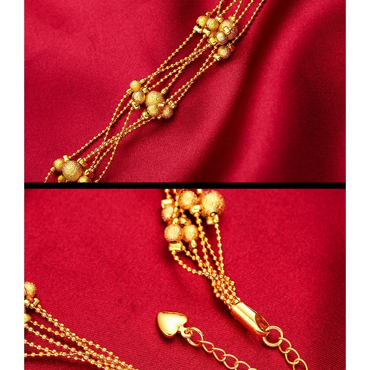 Gelang Kawat Lapis Emas Emas Asli Kadar 375 Model 6 Kawat Multilayer 916 Untuk Wanita
