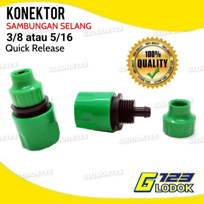 Konektor Selang Pompa 3/8 dan 5/16 DC 12V Quick Release