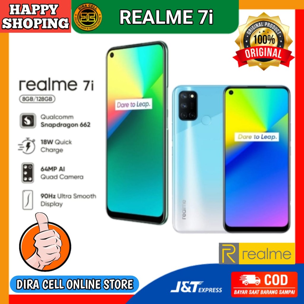 Handphone android termurah hape REALME 7i RAM 8GB ROM 128GB phonse terbaru GARANSI RESMI 1 TAHUN IND
