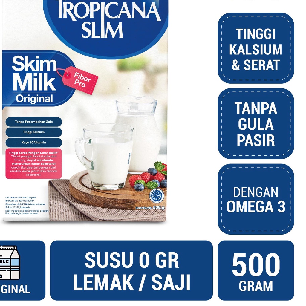 

Promo 12.12 Tropicana Slim Susu Skim Fiber Pro Plain 500gr - Bantu Turunkan Kolesterol よ