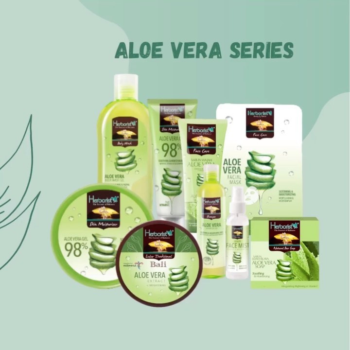 Herborist Aloe Vera Series Gel 98 persen Facial Wash Face Mist Moisturizer Lulur Body Wash (VH)