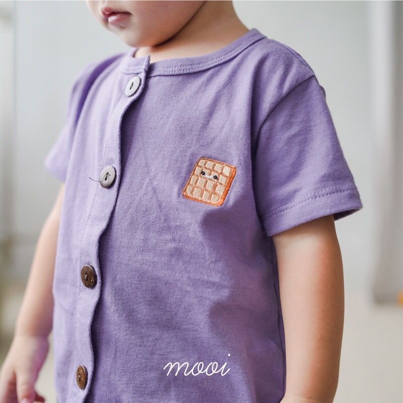 PROMO 7.7 PROMO BAJU LEBARAN MURAH Mooi Short Sleeve Button Setelan Piyama anak Pajamas Setelan Bayi  0-24 bulan