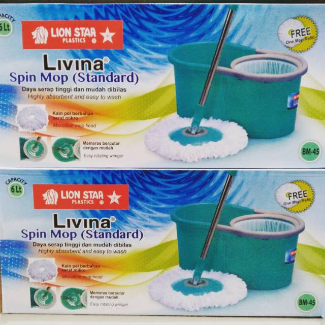 SPIN MOP LIONSTAR | PEL LIVINA BM45 | ALAT PEL PERAS PUTAR