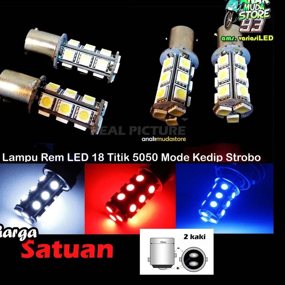 Ready Stock | TGQTM (LR18) Lampu Rem LED 18 titik Stop Lamp Belakang Kedip Variasi Motor Beat Vario 