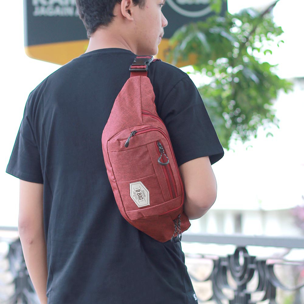 Tas Selempang Waistbag Pria Halus Tebal Premium Material Terbaru