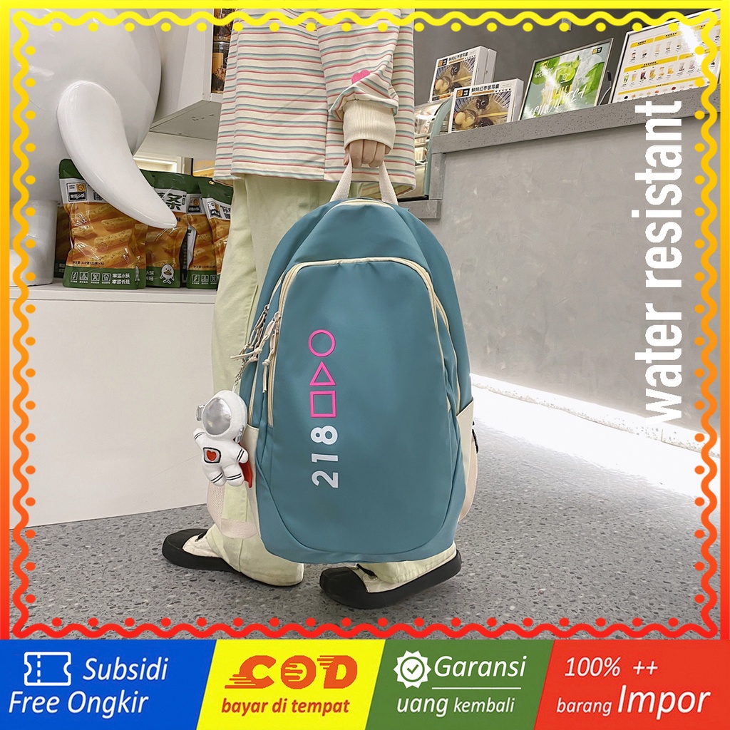 WYK109 Tas Ransel Wanita Pria Squ-idGame Sekolah Kuliah Backpack School Impor TKM